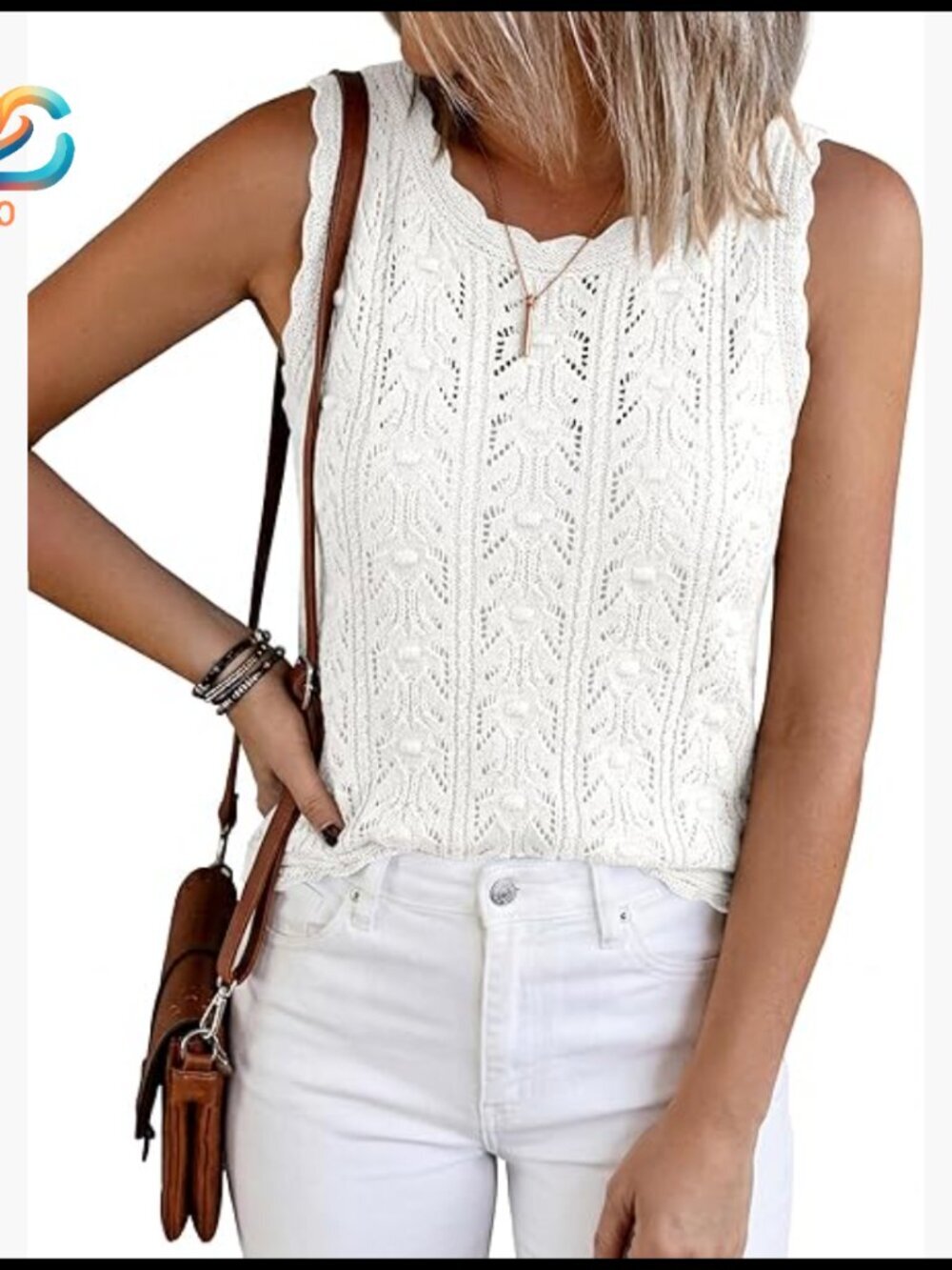 Crochet Sweater Vest Tank Top Sleeveless Loose Fit Summer Beach Cover Up